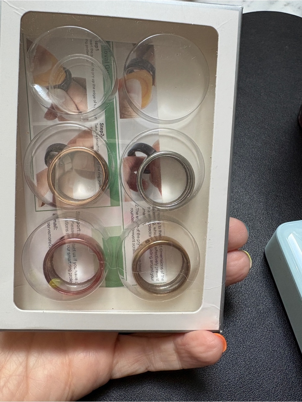 NIB - Protective Oura Ring Covers-Rose Gold, Gold, Clear, Silver (Size 8) - Picture 2 of 3
